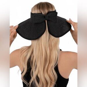 Women’s Sun Hat Wide Rim Bow In Back, Velcro Close